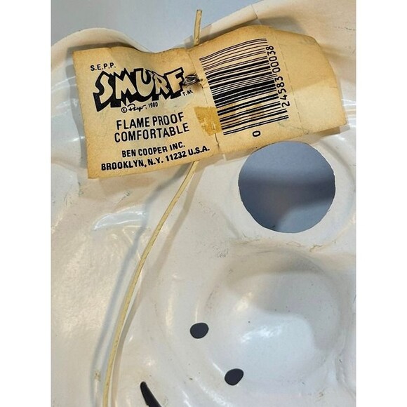 Vintage 1980 Smurf Halloween Mask Ben Cooper w/ Tag – Flame Proof Plastic – Rare - Picture 3 of 3